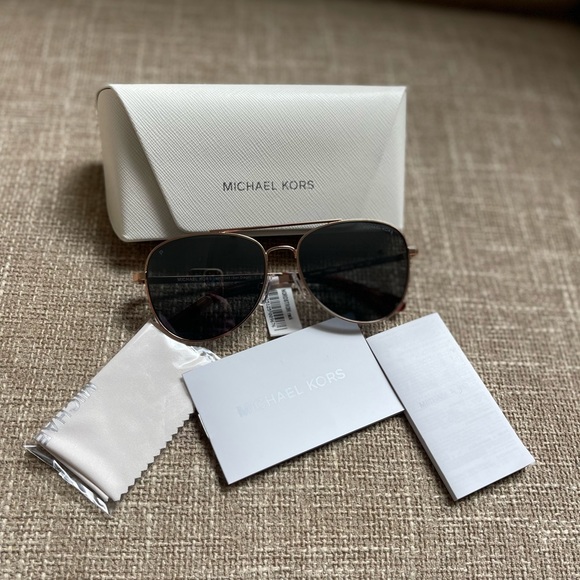 NWT Michael Kors Aviator Sunglasses Rose Gold & tortoise - Picture 10 of 12